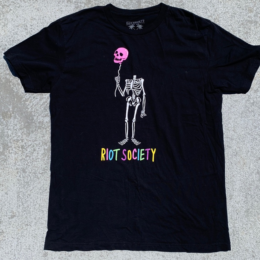 Riot Society Skeleton Black Graphic Tee